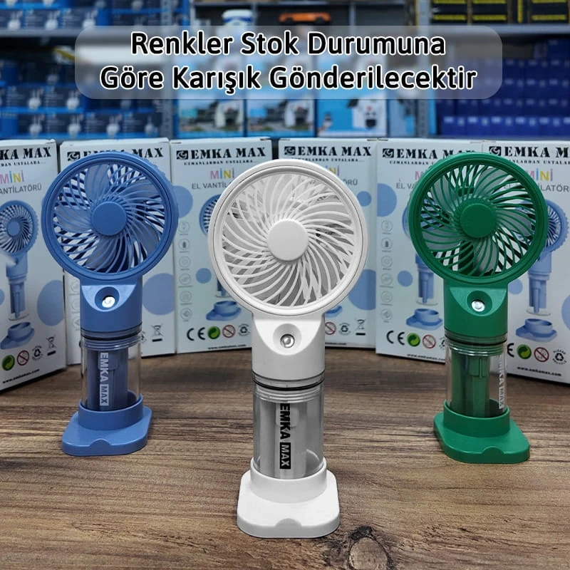 Su Püskürtmeli Su Hazneli Mini El Fanı Şarjlı Soğutucu Vantilatör