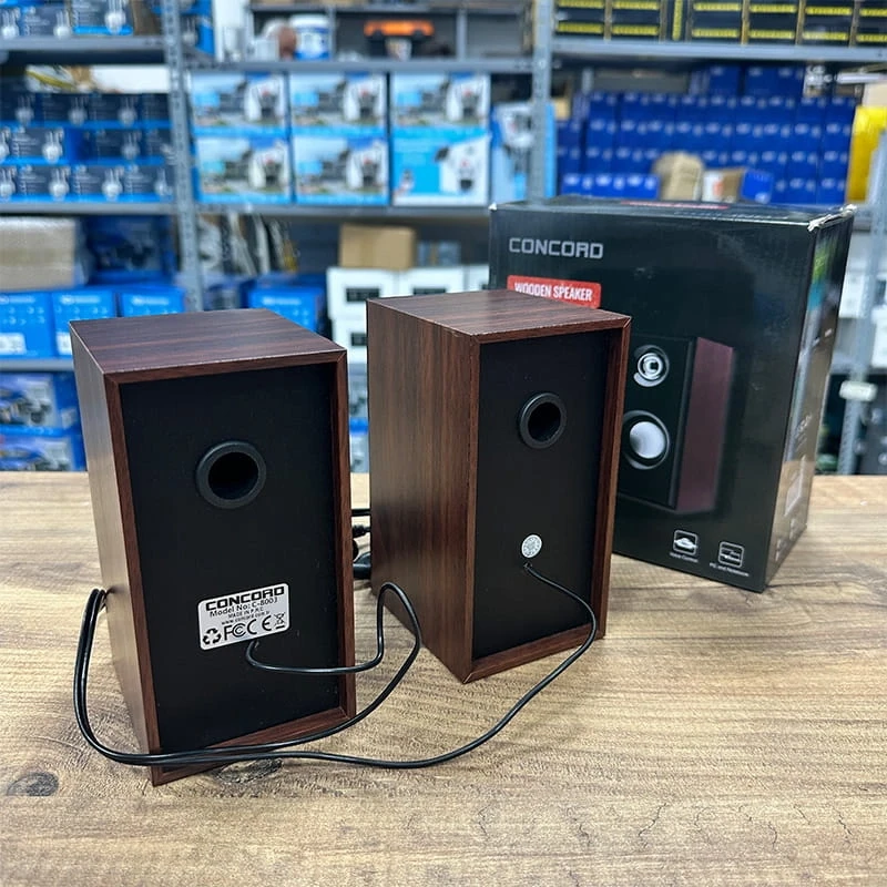 Ahşap Desen Usb Hoparlör Subwoofer 1 + 1 Pc Ses Sistemi C-8003 Bilgisayar Hoparlörü