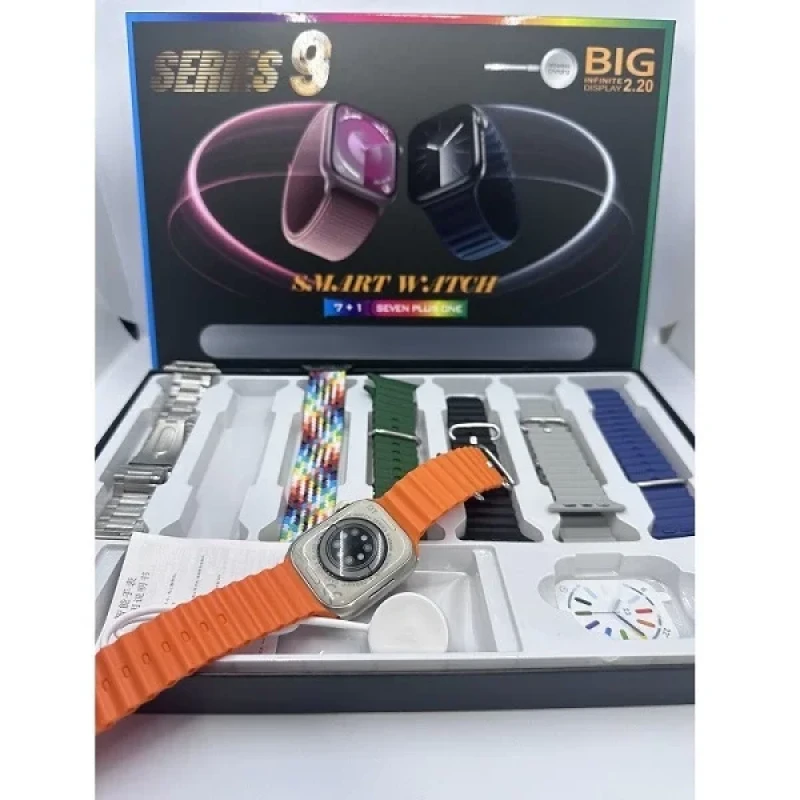 7 Kordonlu Watch 9 Akıllı Saat Nabız Adımsayar Bluetooth Bağlantılı Smart Watch