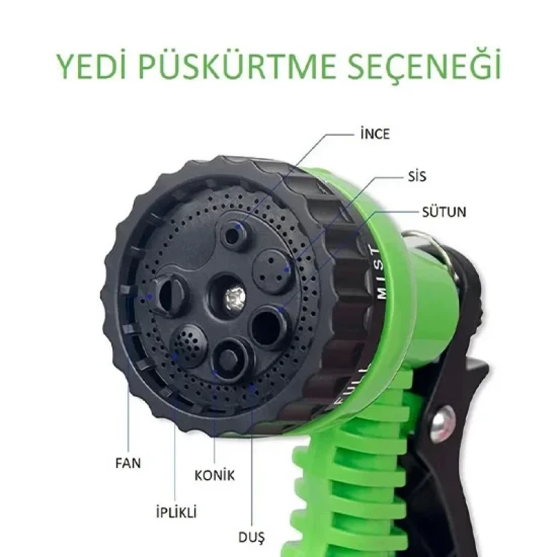 7 Metre Uzayan Tabancalı Hortum Magic Hose