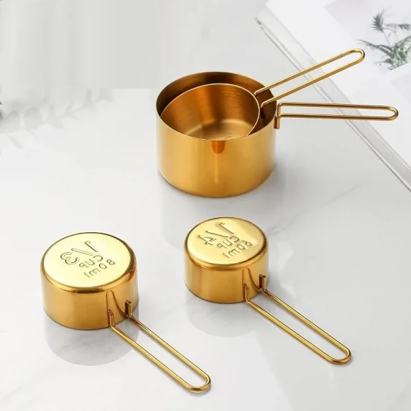 8 Adet Paslanmaz Çelik Ölçü Kaşığı Seti Ölçü Kabı 1.25ml 2.5ml 5ml 15ml 60ml 80ml 125ml 250ml