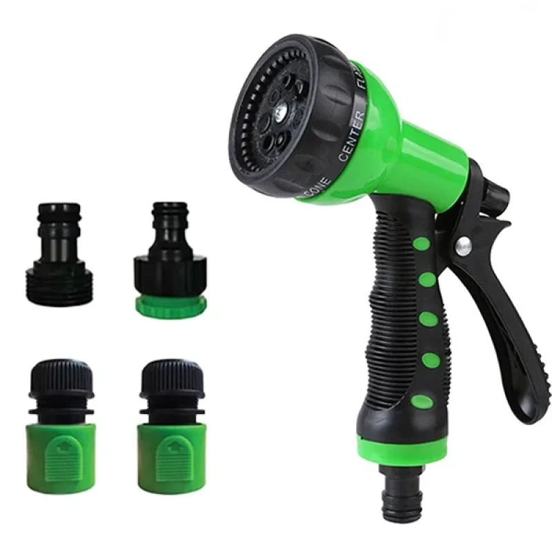 8 Fonksiyonlu 5 Parça Sulama Tabancası Seti Hortum Ucu Bahçe Sulama Seti