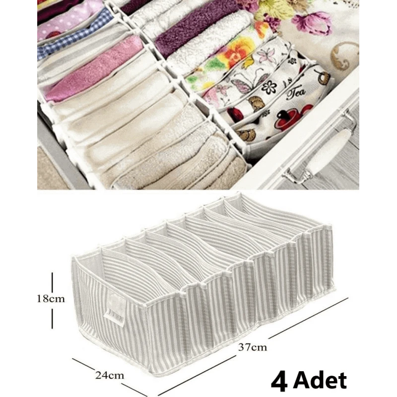 8 Gözlü Çekmece İçi Akordiyon Organizer L 4 Lü