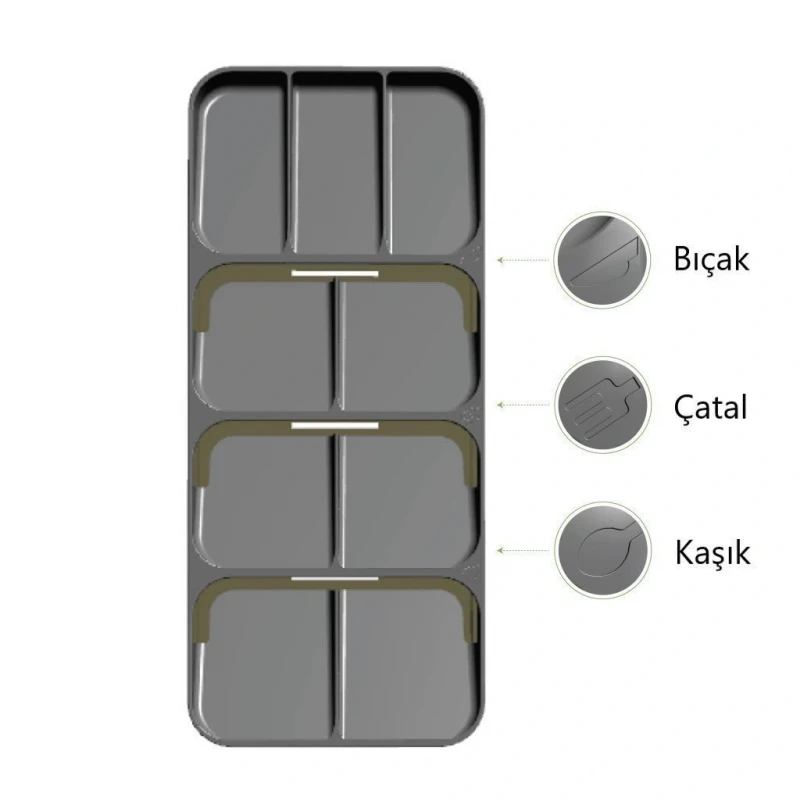 9 Bölmeli Çekmece Kaşıklık