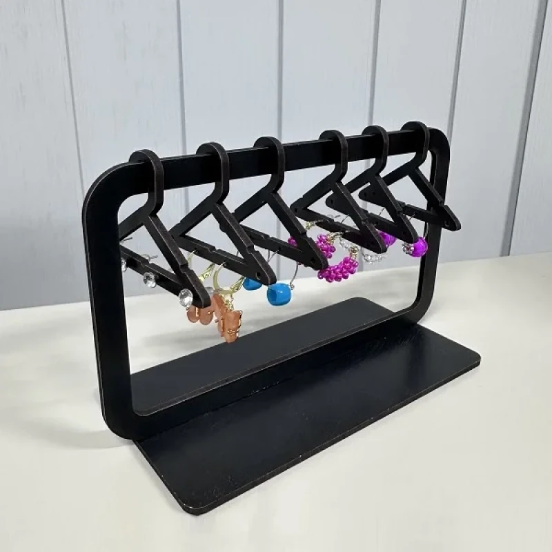 Ahşap Askı Şeklinde Küpe Organizeri Küpe Standı