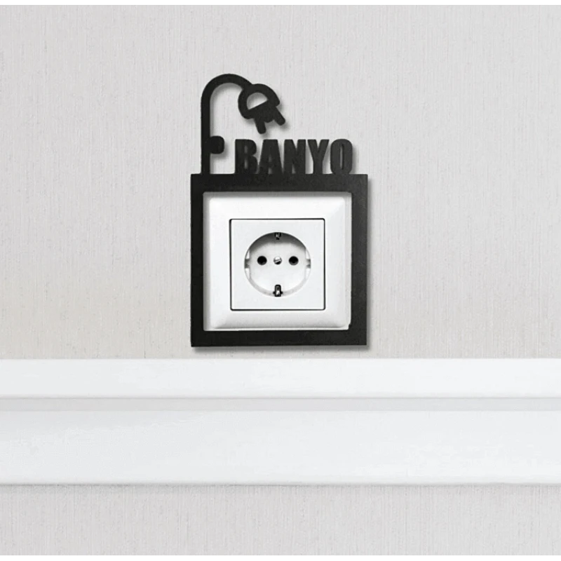 Ahşap Dekoratif Priz Kenarı Süsü Banyo