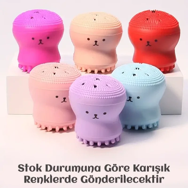 Ahtapot Şekilli Silikon Peeling Cilt Yüz Temizleme Fırçası Siyah Nokta Fırçası