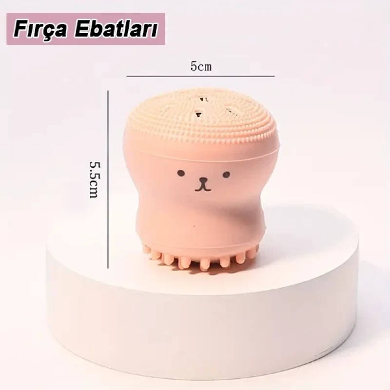 Ahtapot Şekilli Silikon Peeling Cilt Yüz Temizleme Fırçası Siyah Nokta Fırçası