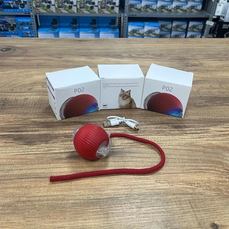 Akıllı Kedi Oyuncağı Otomatik Yuvarlanan Hareketli Top USB Şarjlı LED Işıklı 3 Modlu