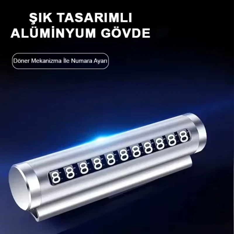 Alüminyum Kasa Çevirmeli Araç İçi Park Telefon Numaratörü