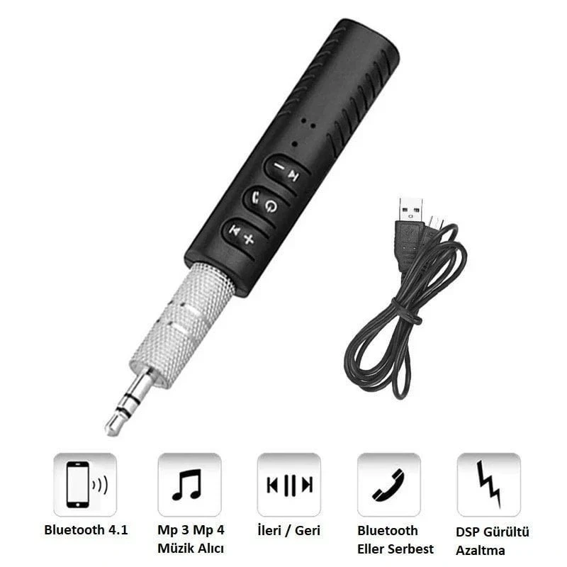 Android ve İos Uyumlu Bluetooth Aux Araç Kiti