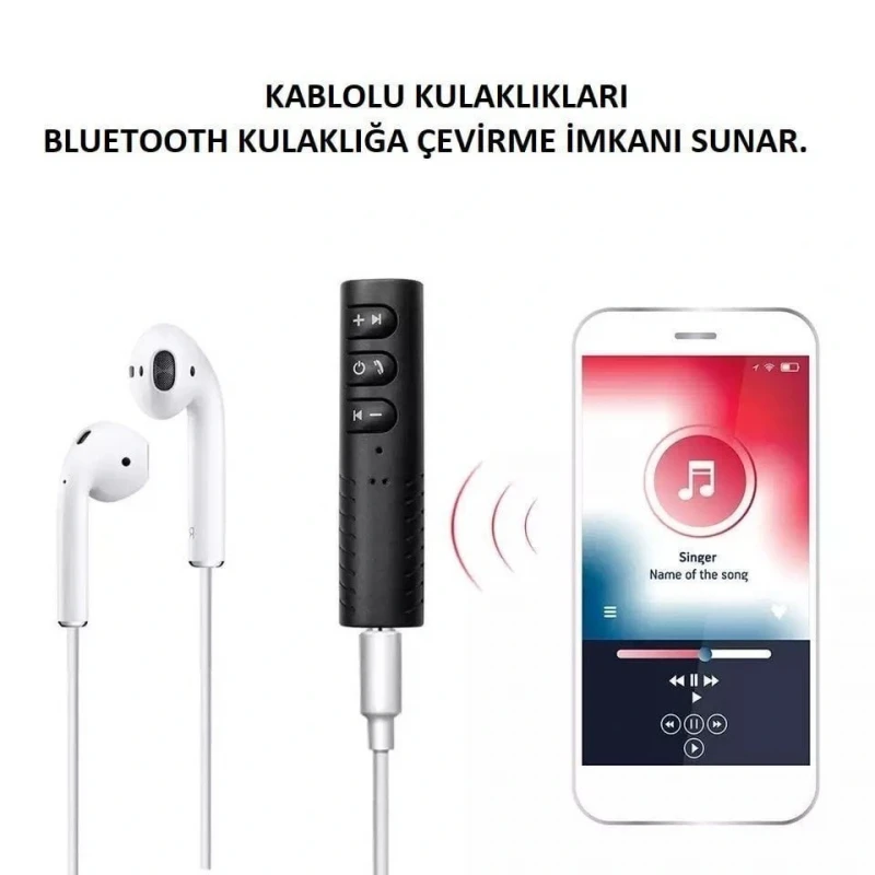 Android ve İos Uyumlu Bluetooth Aux Araç Kiti