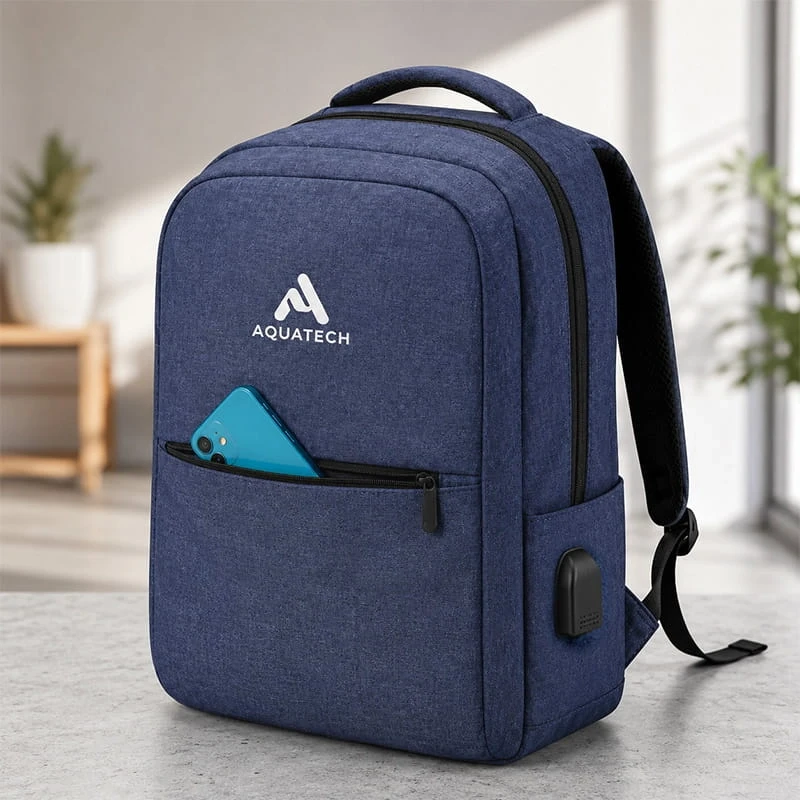 Aquatech Bilgisayar Korumalı İç Bölmeli Notebook Sırt Çantası Lacivert
