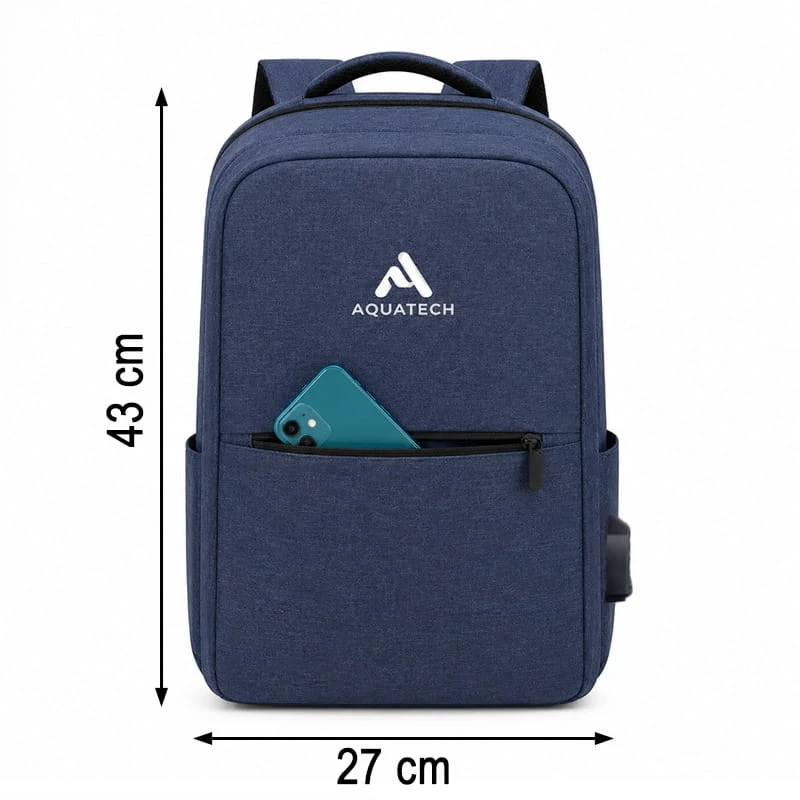 Aquatech Bilgisayar Korumalı İç Bölmeli Notebook Sırt Çantası Lacivert