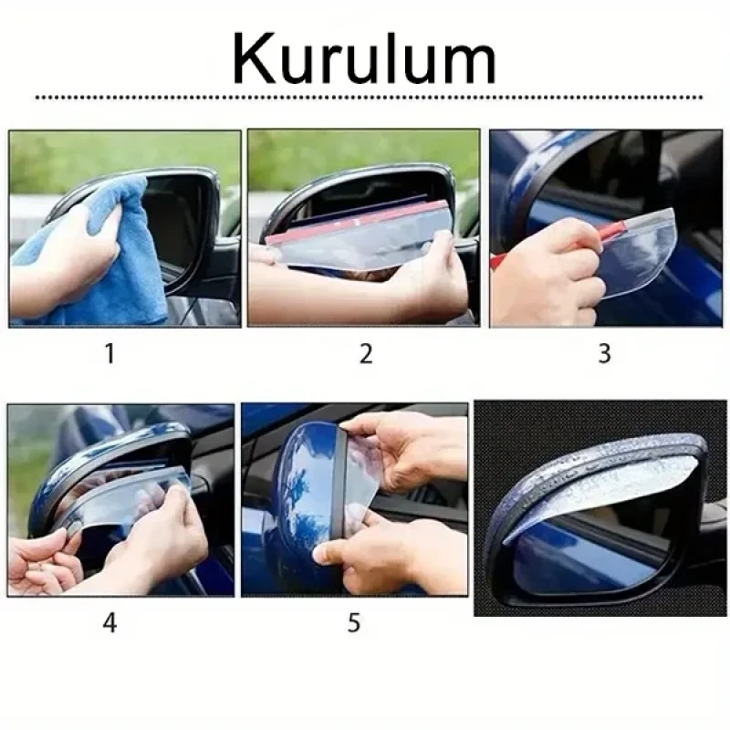 Araba Ayna Yağmur Koruyucu Yapışkanlı