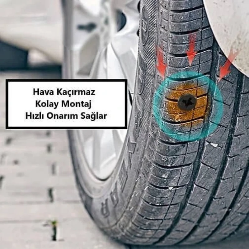 Araç Lastik Tamir Kiti Kauçuk Vida Seti 10 Adet