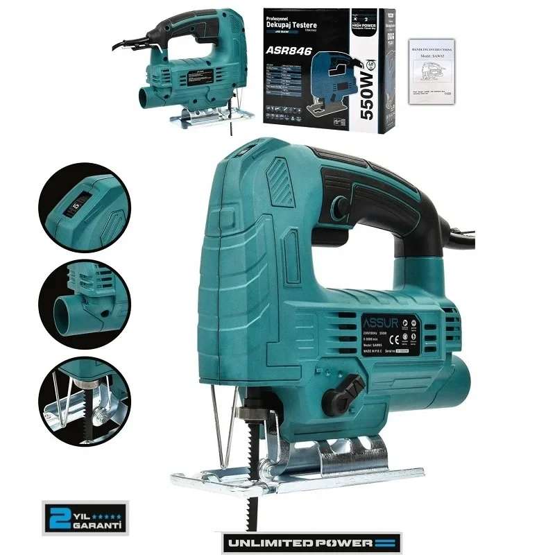 Assur Profesyonel 550W Devir Ayarlı Dekupaj Testere Makinesi