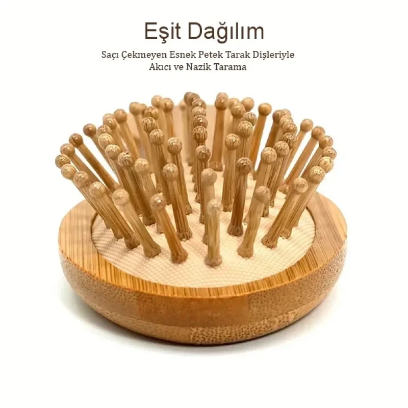 Bambu Dişli Saç Fırçası Bambu Saç Tarağı