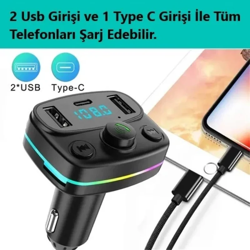 Car X16 Bluetooth Transmitter Fm Radyo Araç Kiti