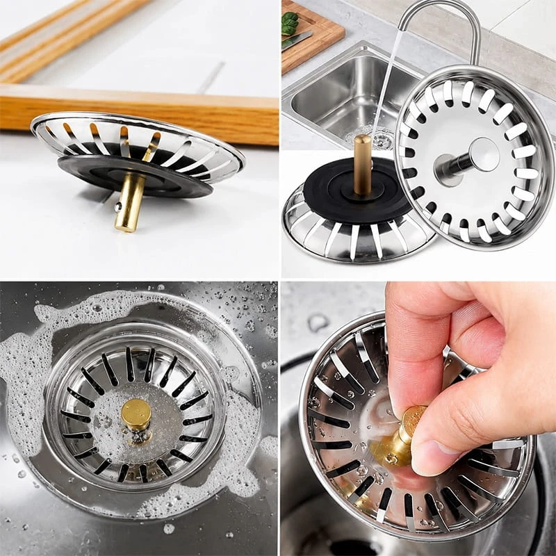 Çöpmak Süzgeç Mutfak Lavabo Sifon Gider Metal Tıpa Süzgeci 8 cm