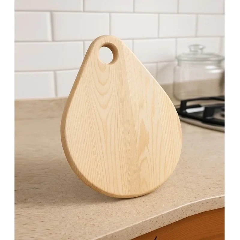 Damla Ahşap Kesme Tahtası Ahşap Sunumluk 28 Cm x 22 Cm