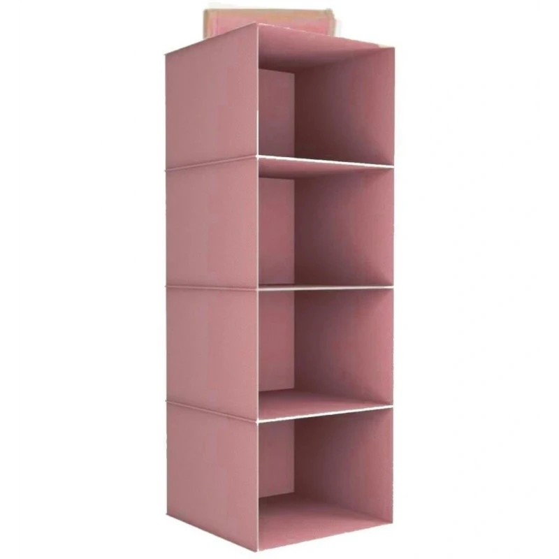 Dolap İçi Düzenleyici 4 Gözlü Pembe