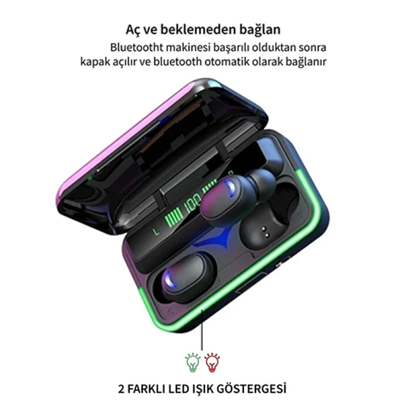 E10 Oyuncu Kablosuz Bluetooth Kulaklık Rgb Led Işıklı 5.1 Wireless
