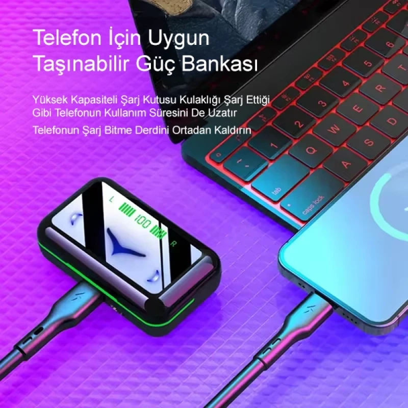 E10 Oyuncu Kablosuz Bluetooth Kulaklık Rgb Led Işıklı 5.1 Wireless