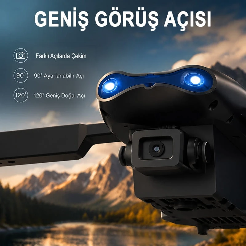 E99 V2 Katlanabilir 1080P Kameralı Drone Taşıma Çantalı Taklacı Tek Tuş Kalkış İniş Özellikli