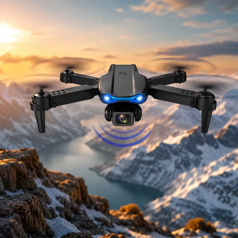 E99 V2 Katlanabilir 1080P Kameralı Drone Taşıma Çantalı Taklacı Tek Tuş Kalkış İniş Özellikli