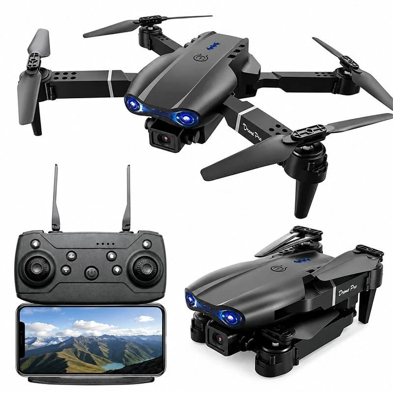 E99 V2 Katlanabilir 1080P Kameralı Drone Taşıma Çantalı Taklacı Tek Tuş Kalkış İniş Özellikli