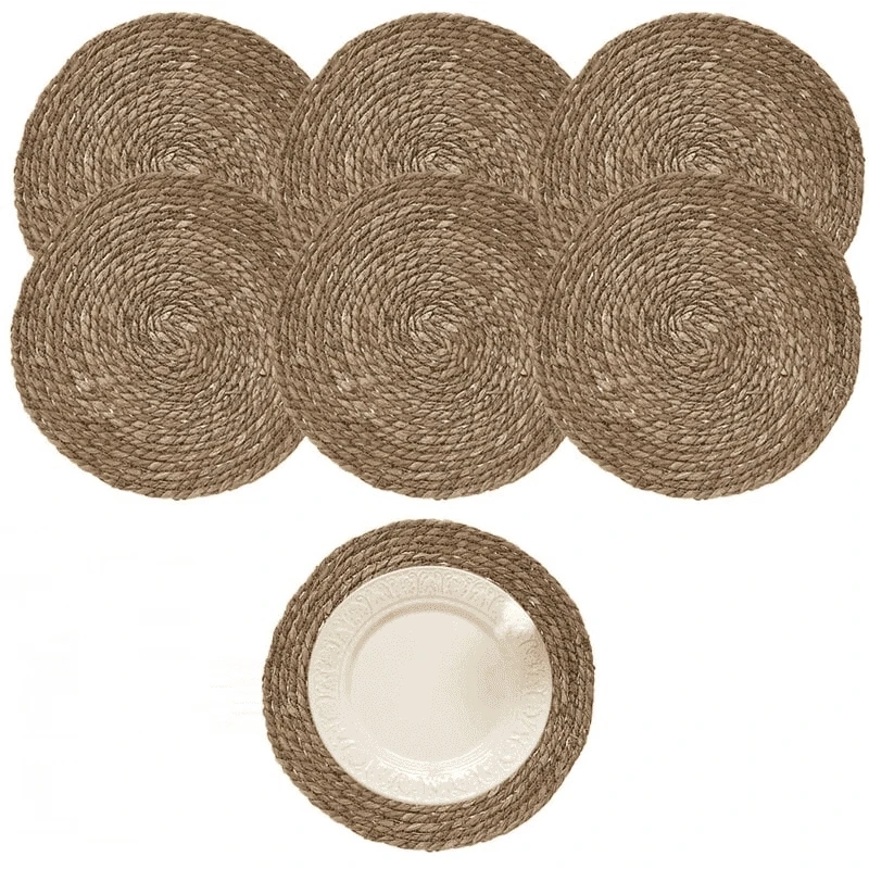 El Yapımı Lüx Örme Hasır Amerikan Servis 6 Lı