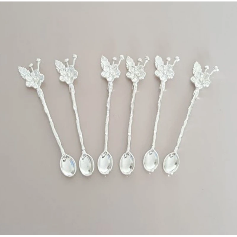 Gümüş Çiçek 6 Lı Çay Kaşığı Gümüş