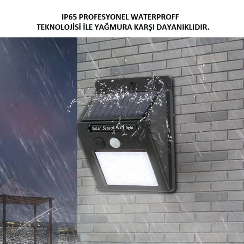 Haraket Sensörlü 20 Led Solar Bahçe Lambası