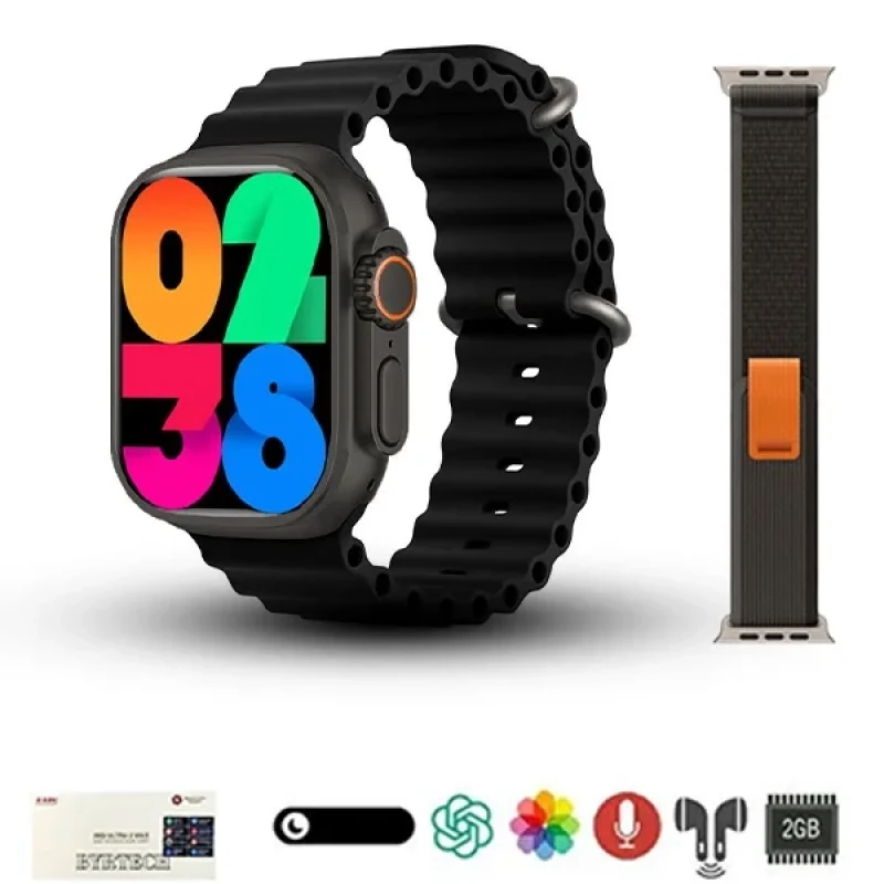 Hk8 Pro Max Akıllı Saat Amoled Siyah Kasa