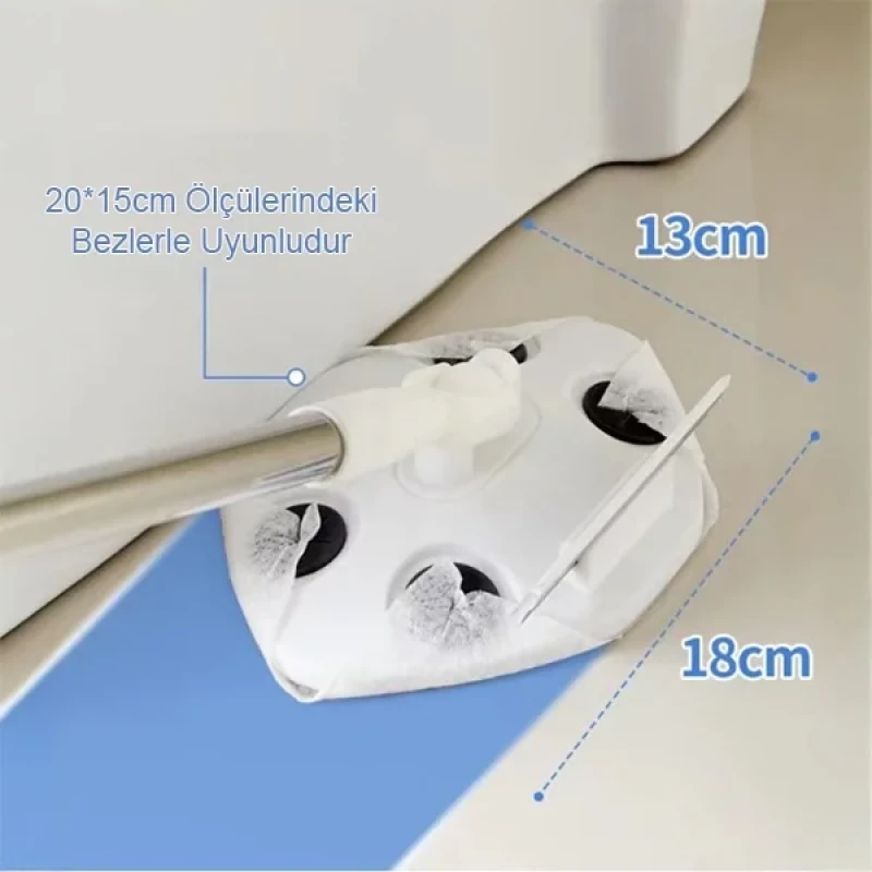 Islak Mendiller İle Uyumlu Çekçekli Cam Duvar Yüzey Silme Mopu