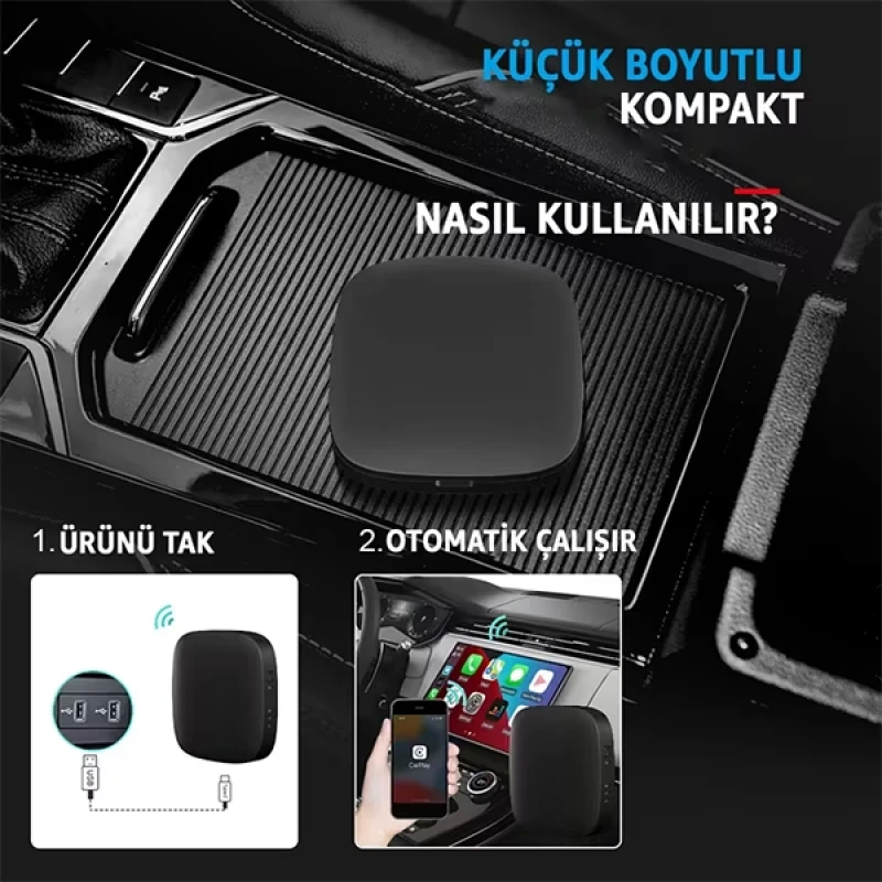 Kablosuz Car play Youtube Netflix Haritalar Android Auto Adaptör Türkçe Dil 2 Gb Ram 32 Gb Rom