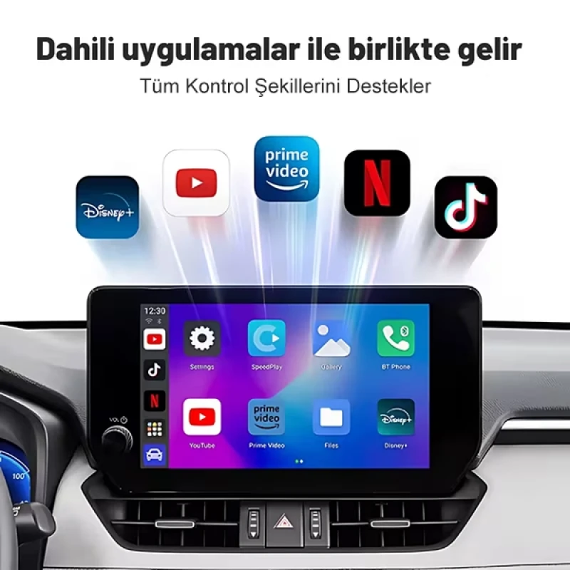 Kablosuz Car play Youtube Netflix Haritalar Android Auto Adaptör Türkçe Dil 2 Gb Ram 32 Gb Rom