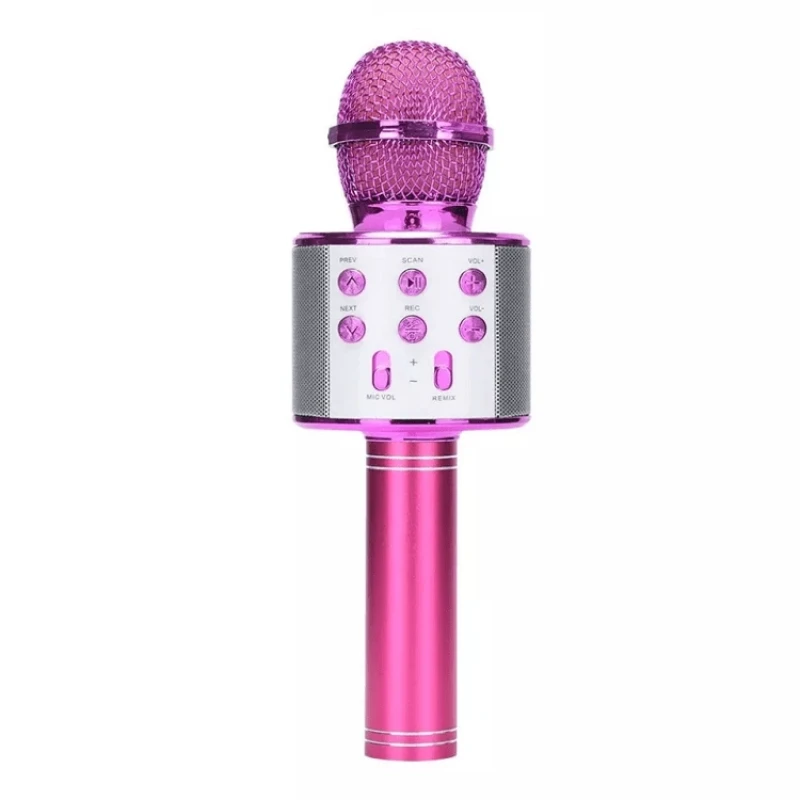Karaoke Bluetooth Mikrofon Speaker Pembe