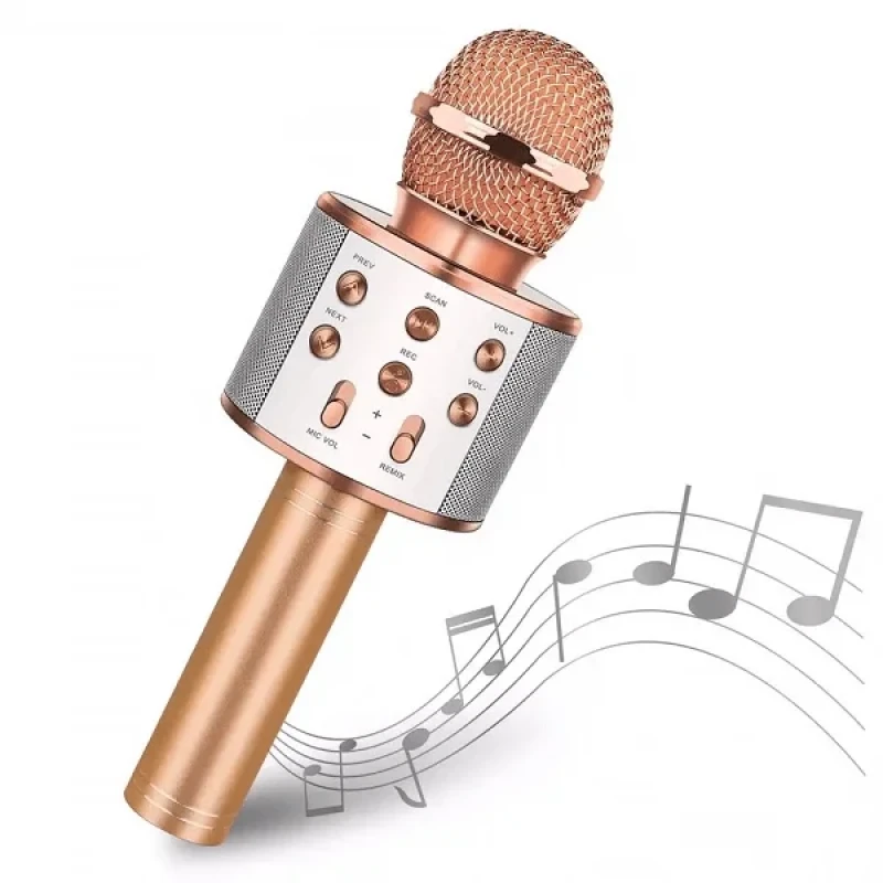 Karaoke Bluetooth Mikrofon Speaker Rose Gold