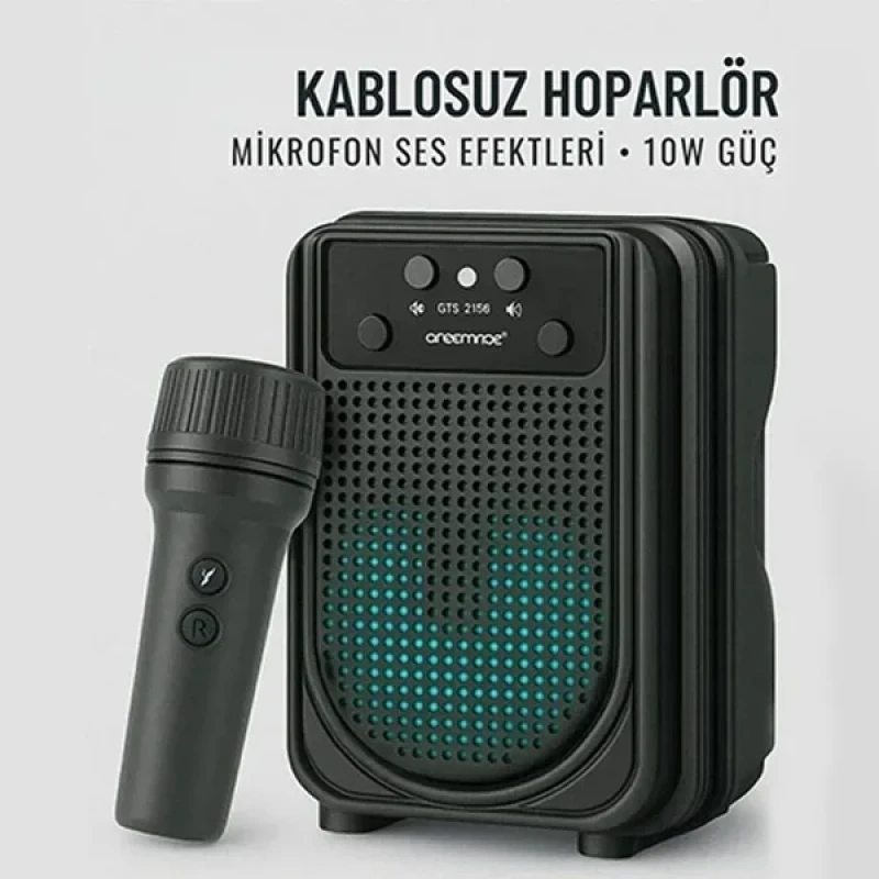Karaoke Mikrofonlu Dinamik Ses Taşınabilir Bluetooth 3 İnç Hoparlör