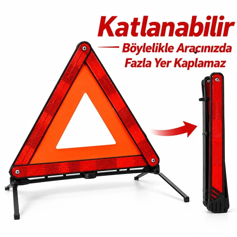 Katlanabilir Üçgen Reflektör Araç Acil Durum Reflektörü
