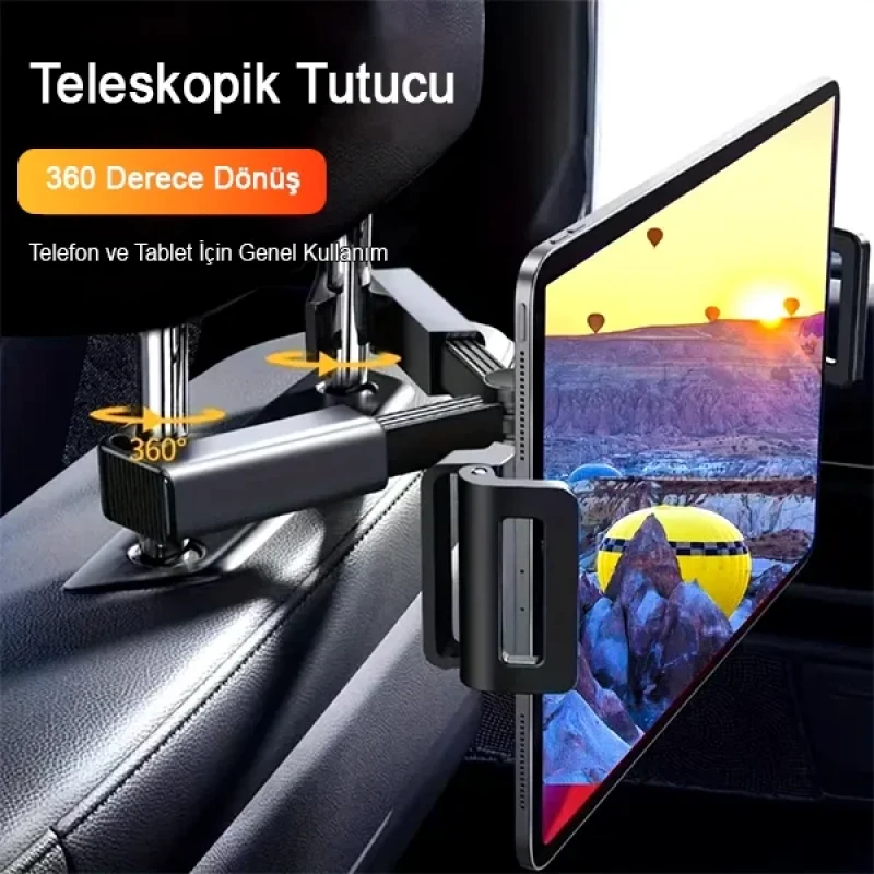 Koltuk Arkası Ayarlanabilir Tablet Telefon Tutucu