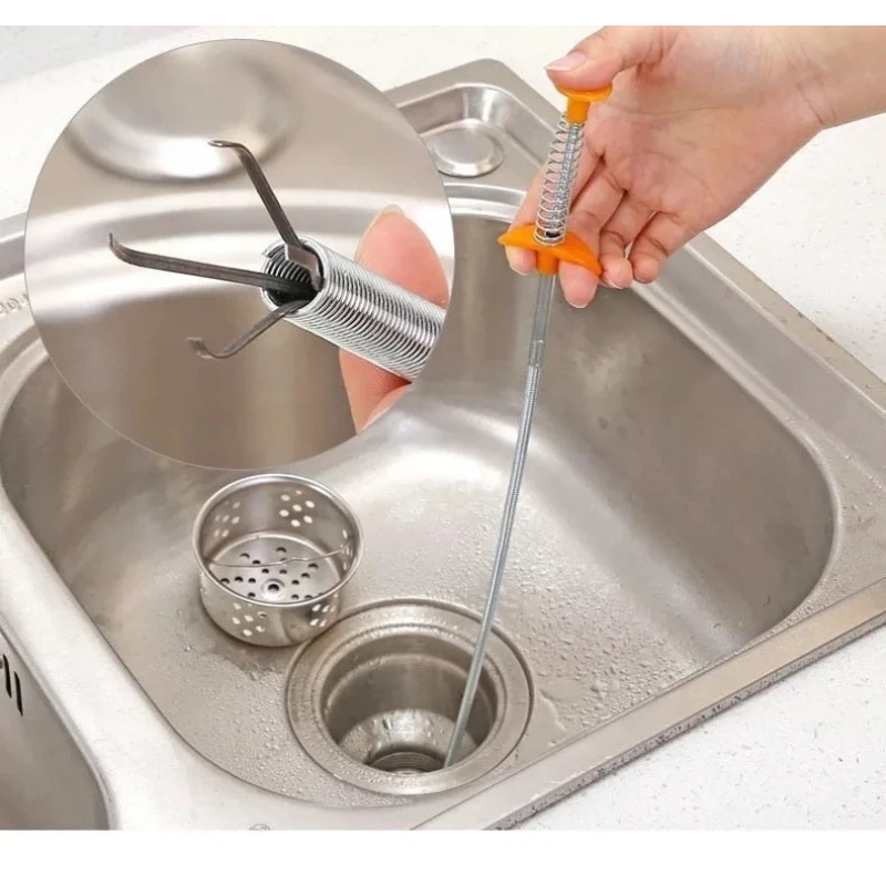 Lavabo Tıkanıklığı Açıcı Tel Paslanmaz Çelik Esnek