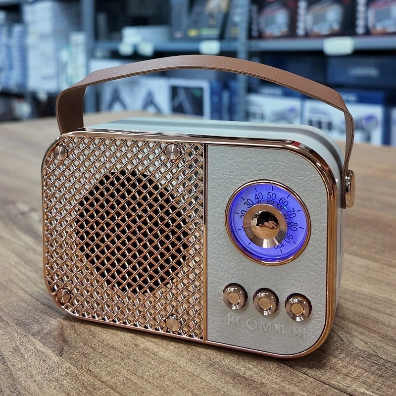 M24 Retro Bluetooth Hoparlör Taşınabilir Güçlü Ses Radyolu Ses Bombası Birbiri İle Eşleşme Özellikli