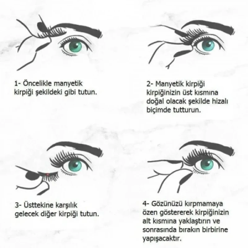 Manyetik Mıknatıslı Kirpik