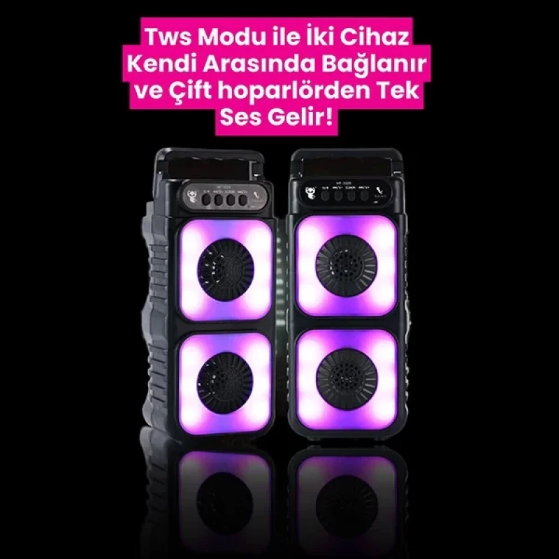 Mikrofonlu Ekstra Bass Fm Sd Bluetooth Hoparlör