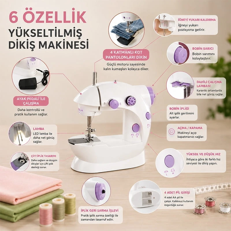 Mini Ev Tipi Dikiş Makinesi