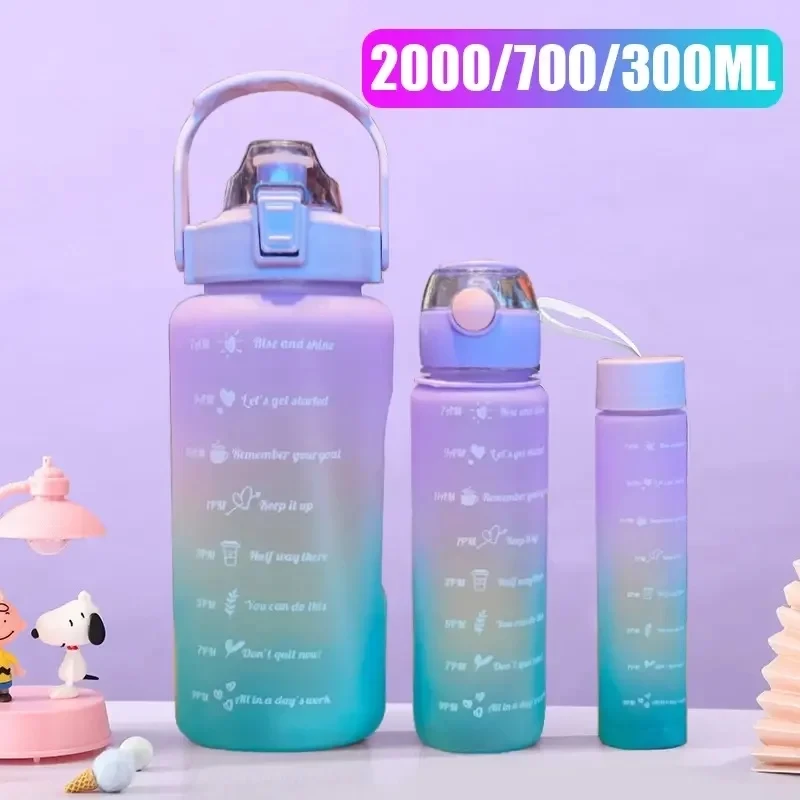 Motivasyon 3Lü Su Matarası Şişesi 2Lt 900 600ml