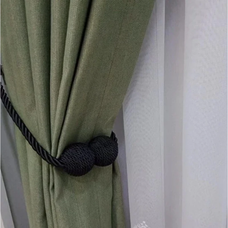 Örgülü Mıknatıslı Perde Mandalı Tokası Siyah